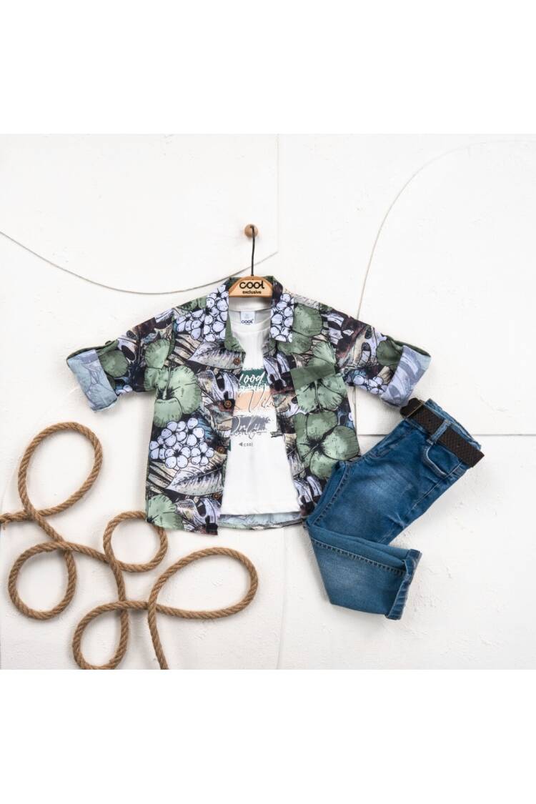 Wholesale Boy 3 Pieces Shirt Trousers T-shirt Set Suit 1-4Y - Brand: Cool Exclusive - Kids & Baby Clothes Wholesale - Globality Store