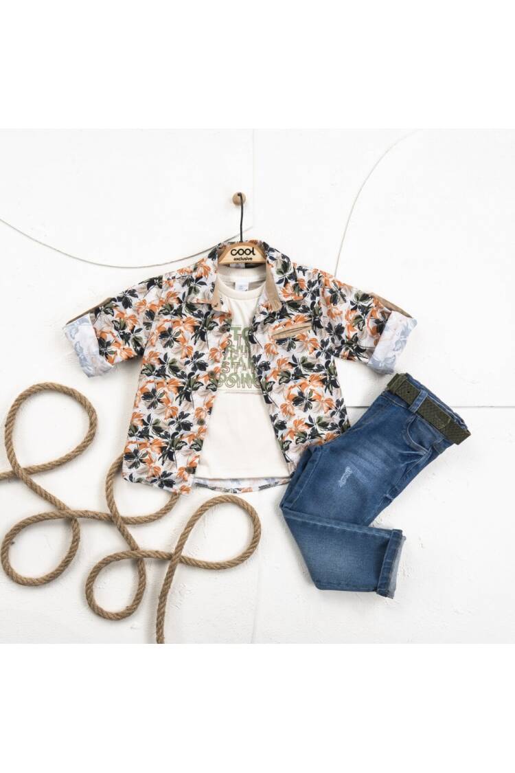 Wholesale Boy 3 Pieces Shirt Trousers T-shirt Set Suit 1-4Y - Brand: Cool Exclusive - Kids & Baby Clothes Wholesale - Globality Store