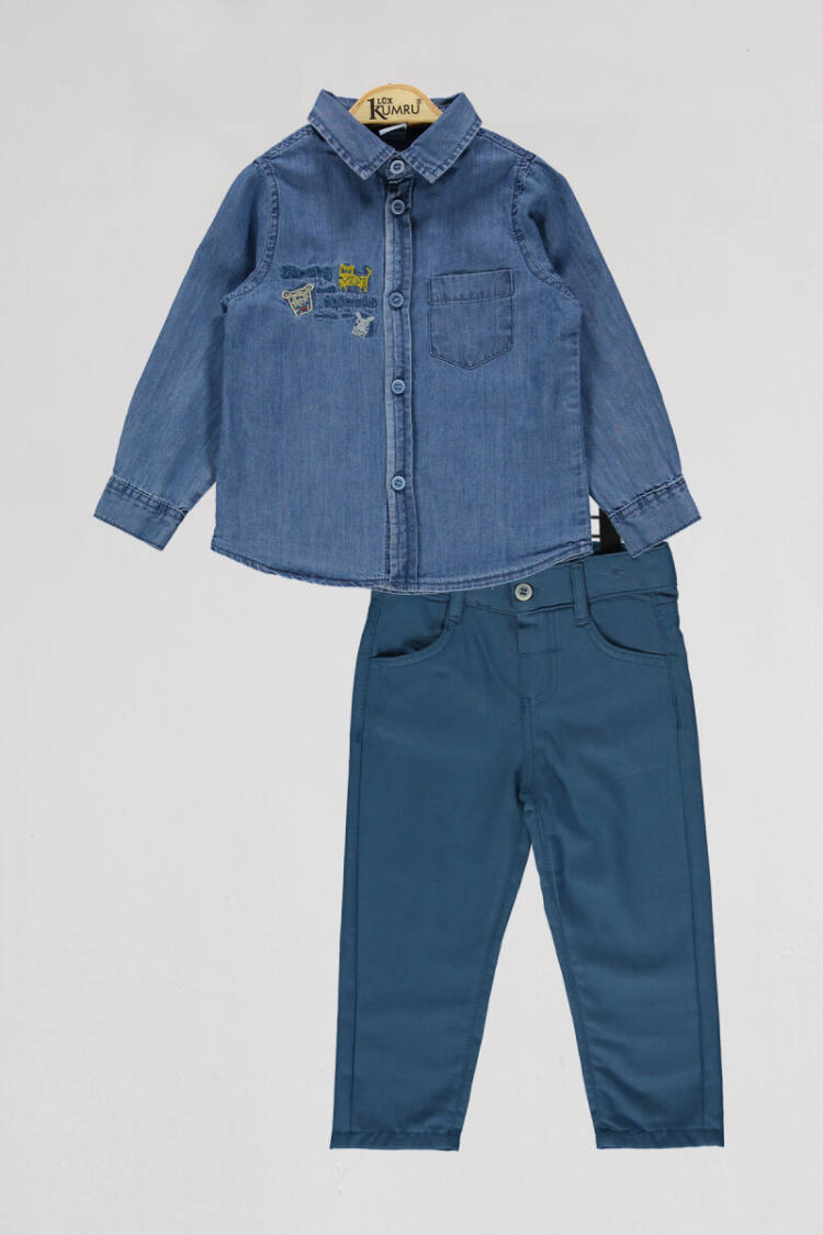Wholesale Boys 2-Piece Denim Shirts and Pants Set 2-5Y - Brand: Kumru Bebe - Kids & Baby Clothes Wholesale - Globality Store