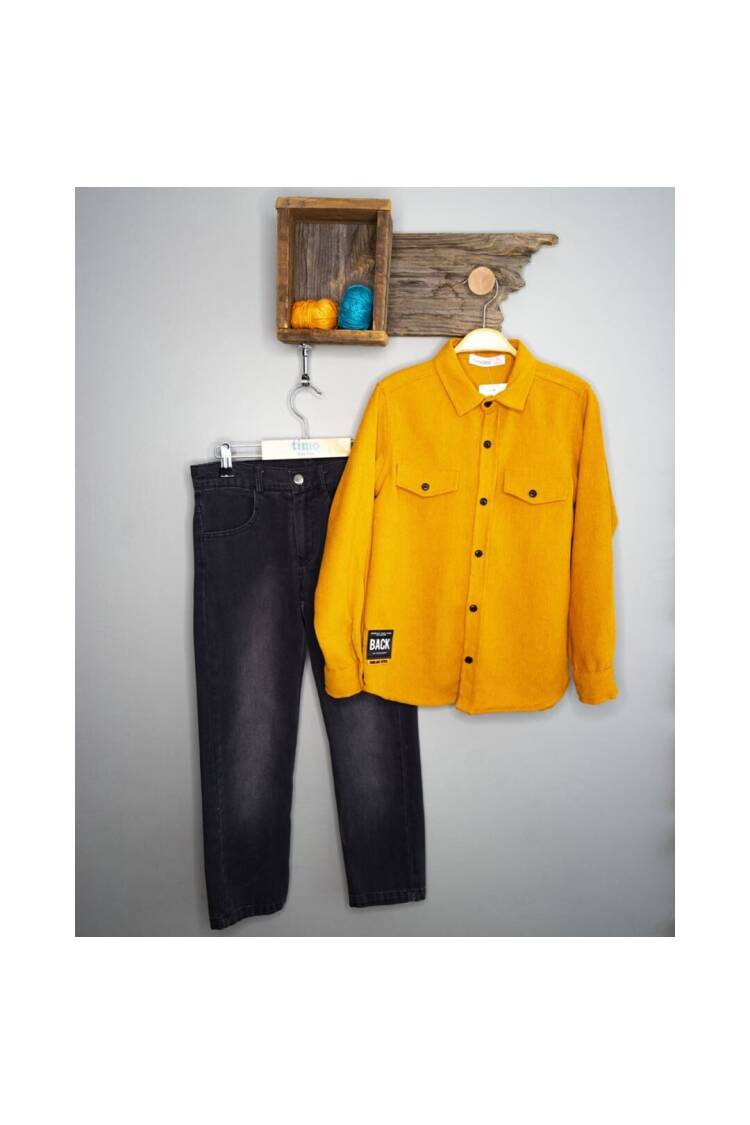 Wholesale Boys 2-Piece Shirt and Denim Pants Set 6-9Y - Brand: Timo - Kids & Baby Clothes Wholesale - Globality Store