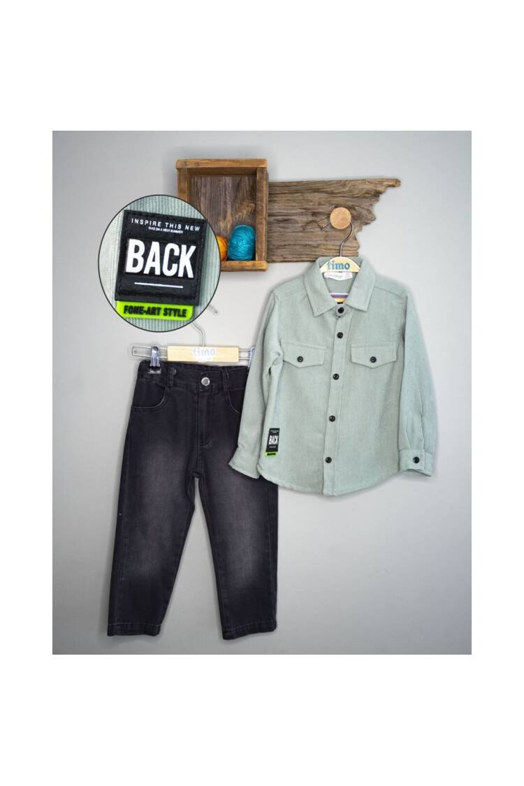 Wholesale Boys 2-Piece Shirt and Denim Pants Set 6-9Y - Brand: Timo - Kids & Baby Clothes Wholesale - Globality Store