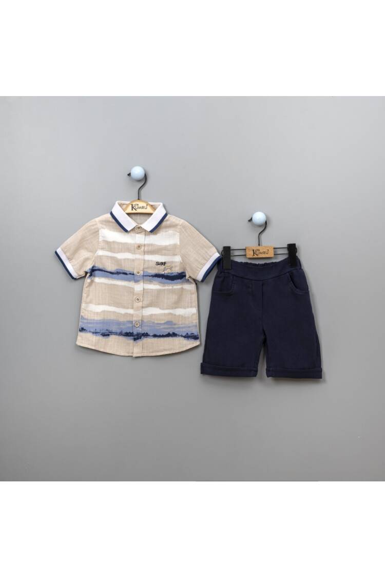 Wholesale Boys 2-Piece Shirt Set with Shorts 2-5Y - Brand: Kumru Bebe - Kids & Baby Clothes Wholesale - Globality Store