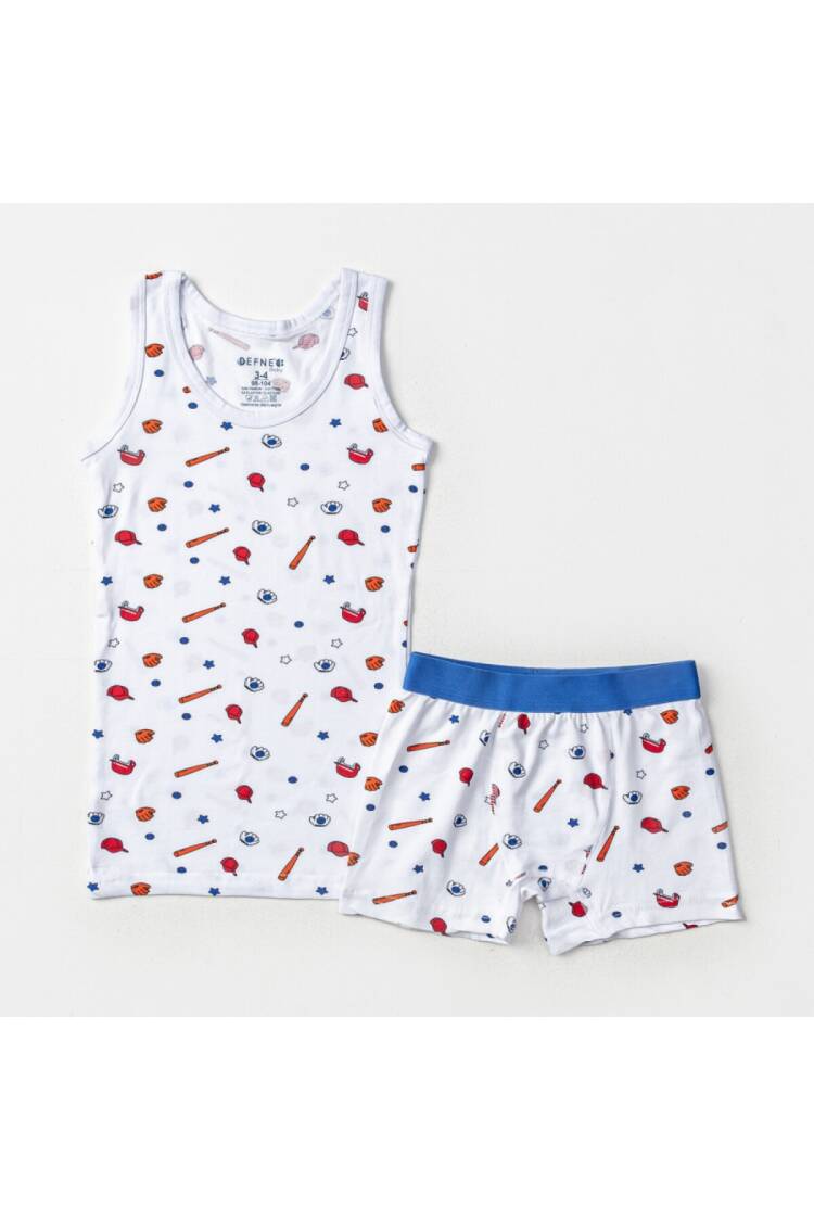 Wholesale Boys 2-Piece Undershirt and Boxer Set 2-10Y - Brand: Defne - Kids & Baby Clothes Wholesale - Globality Store