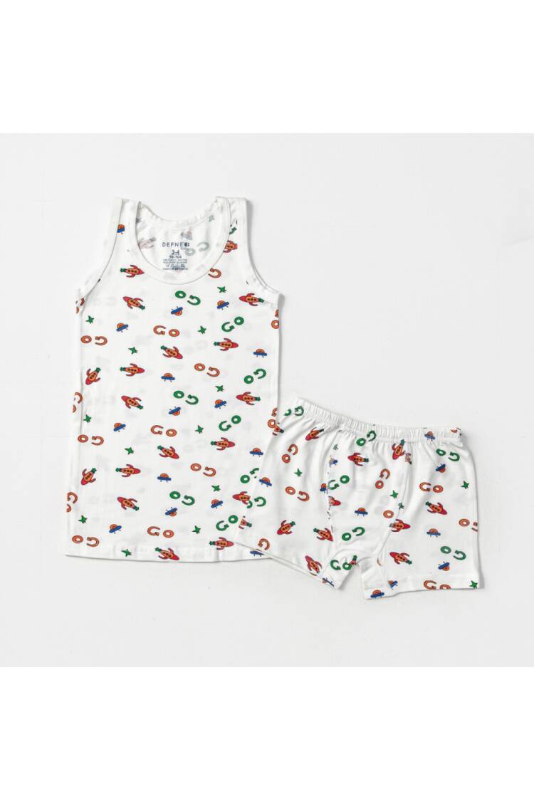 Wholesale Boys 2-Piece Undershirt and Boxer Set 2-10Y - Brand: Defne - Kids & Baby Clothes Wholesale - Globality Store