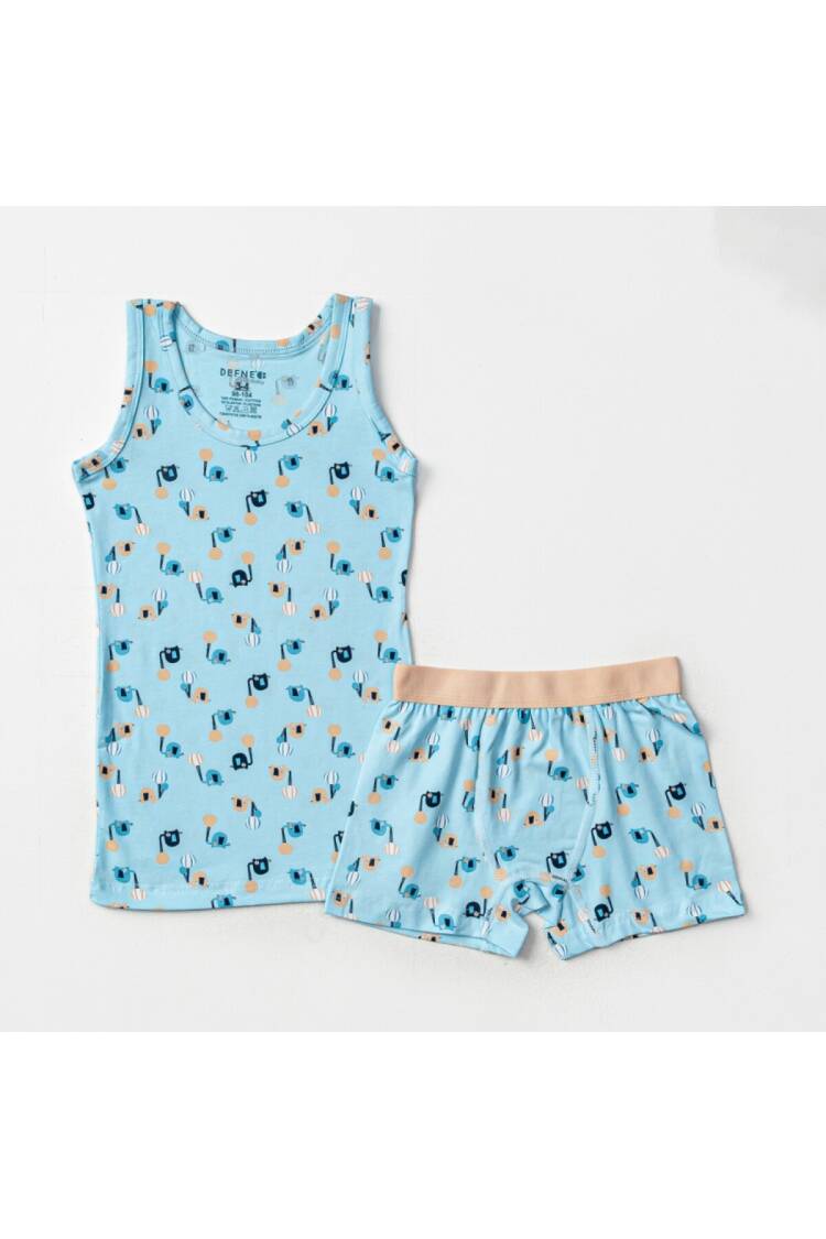 Wholesale Boys 2-Piece Undershirt and Boxer Set 2-10Y - Brand: Defne - Kids & Baby Clothes Wholesale - Globality Store