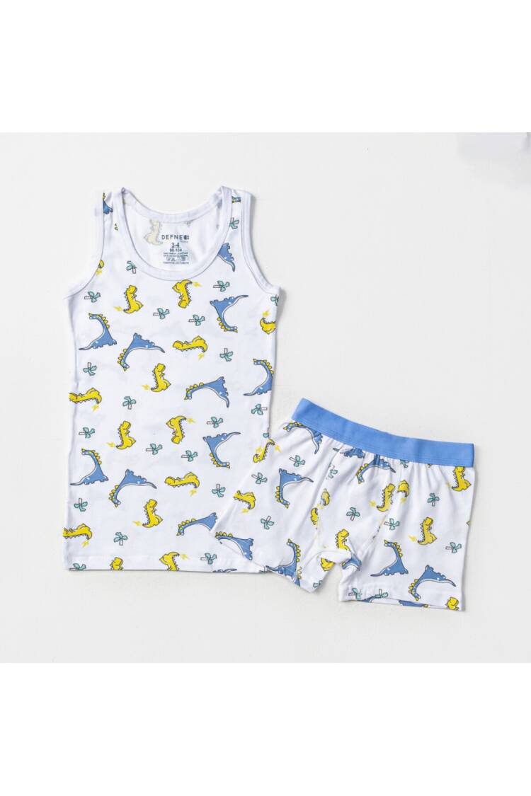 Wholesale Boys 2-Piece Undershirt and Boxer Set 2-10Y - Brand: Defne - Kids & Baby Clothes Wholesale - Globality Store