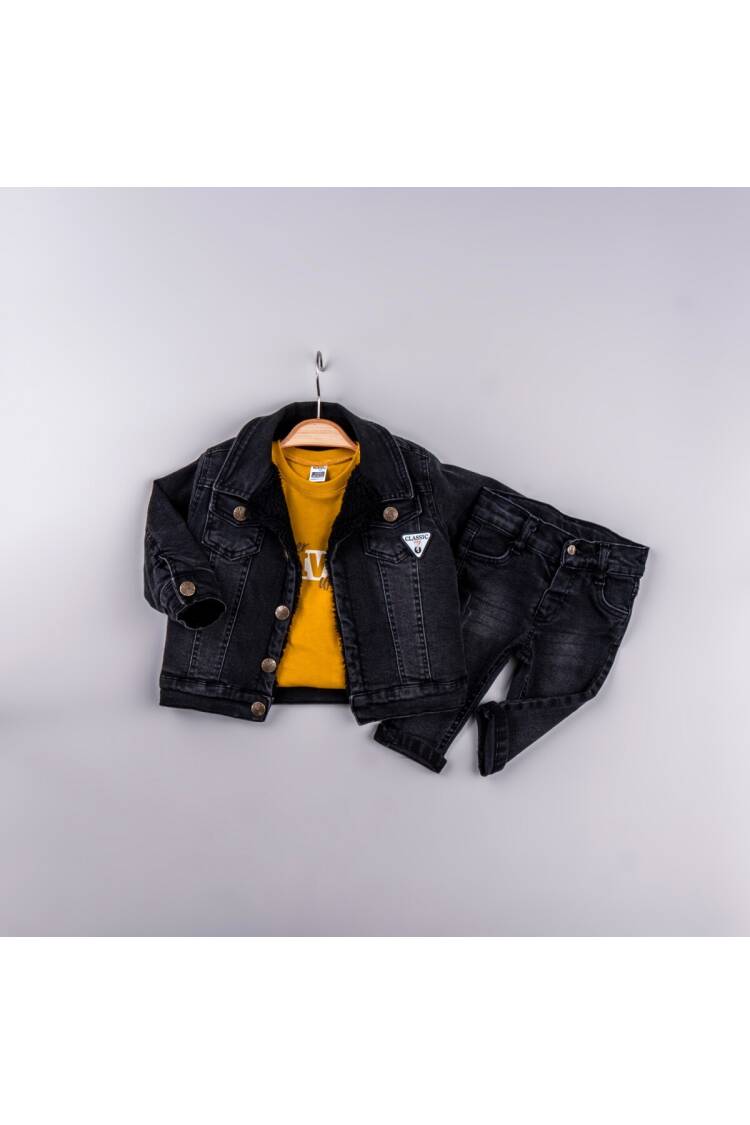 Wholesale Boys' 3-Piece Jacket Sweat and Jeans Trousers Set 6-24M - Brand: Bubbly - Kids & Baby Clothes Wholesale - Globality Store