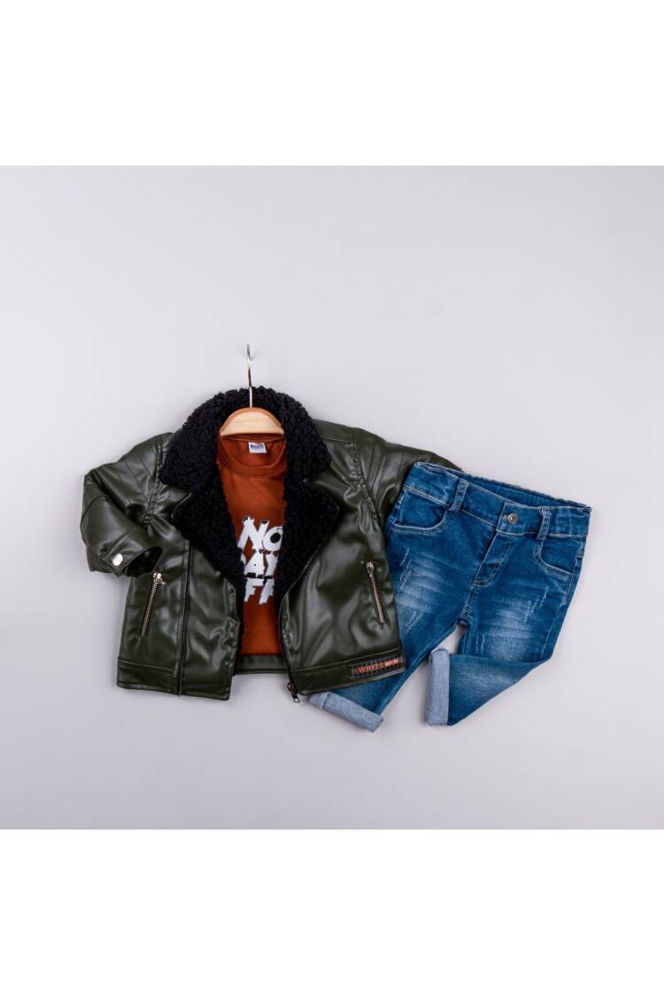 Wholesale Boys' 3-Piece Jacket Sweatshirt and Jeans Trousers Set 6-24M - Brand: Bubbly - Kids & Baby Clothes Wholesale - Globality Store