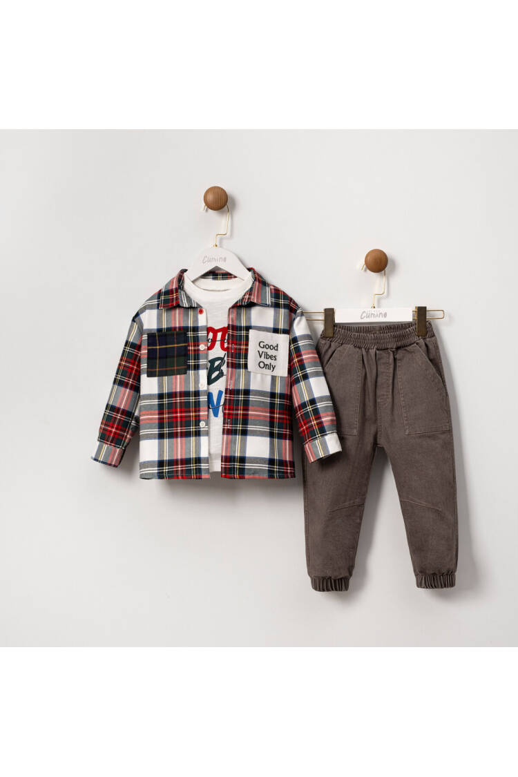 Wholesale Boys' 3-Piece Shirt Body and Pants Set 2-5Y - Brand: Cumino - Kids & Baby Clothes Wholesale - Globality Store