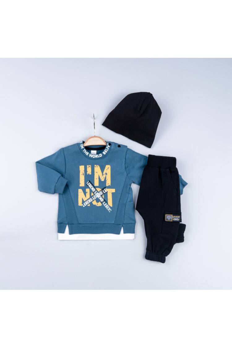 Wholesale Boys' 3-Piece Sweat Pants and Hat Set 6-24M - Brand: Bubbly - Kids & Baby Clothes Wholesale - Globality Store