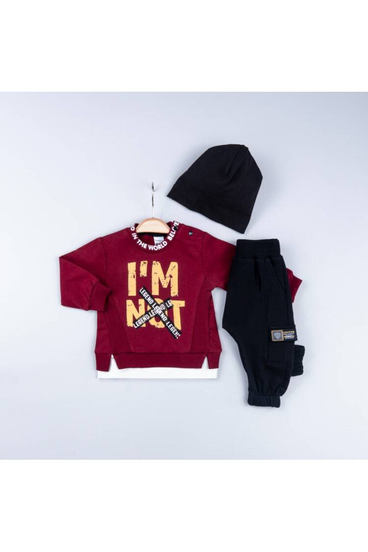 Wholesale Boys' 3-Piece Sweat Pants and Hat Set 6-24M - Brand: Bubbly - Kids & Baby Clothes Wholesale - Globality Store