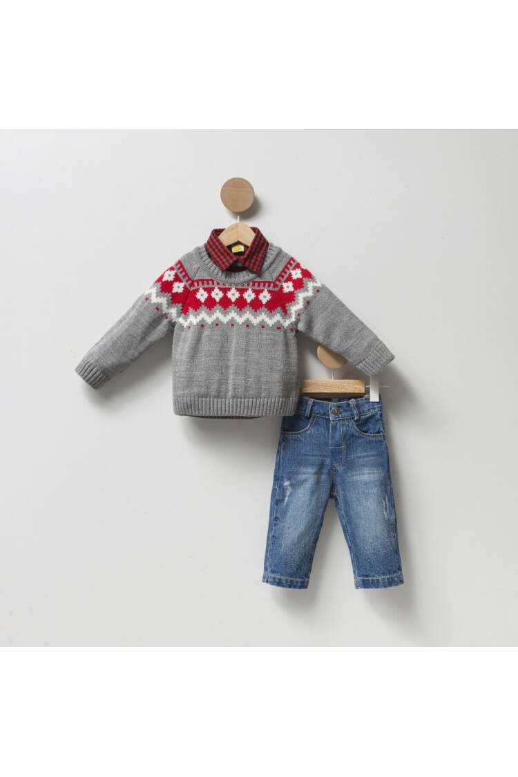 Wholesale Boys 3-Piece Sweater Shirt and Jeans Set - Brand: Cumino - Kids & Baby Clothes Wholesale - Globality Store