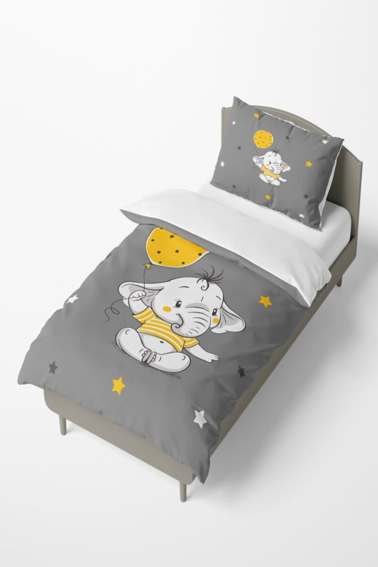 Wholesale Boys' Balloon and Elephant Patterned Duvet Cover Set 160*220cm