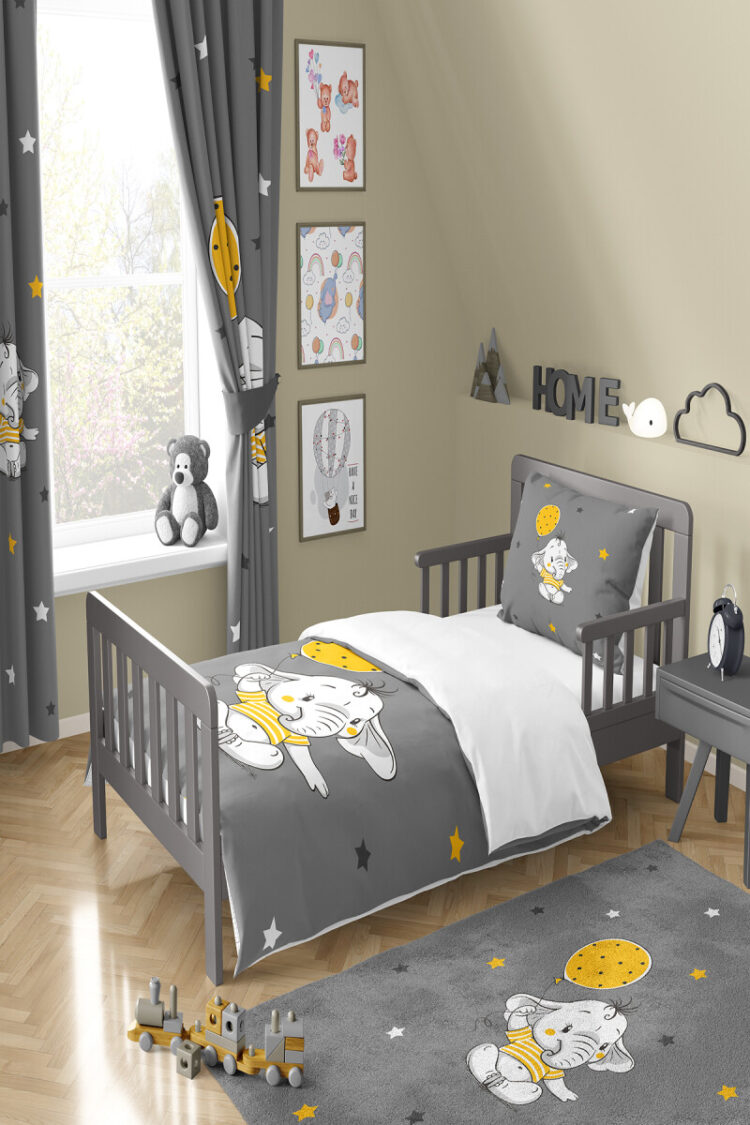 Wholesale Boys' Balloon and Elephant Patterned Duvet Cover Set 160*220cm