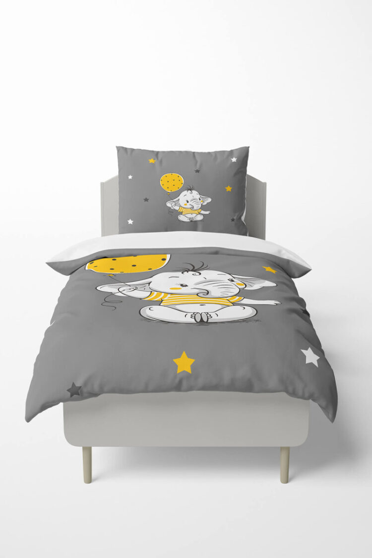 Wholesale Boys' Balloon and Elephant Patterned Duvet Cover Set 160*220cm - Brand: Talia Home - Kids & Baby Clothes Wholesale - Globality Store