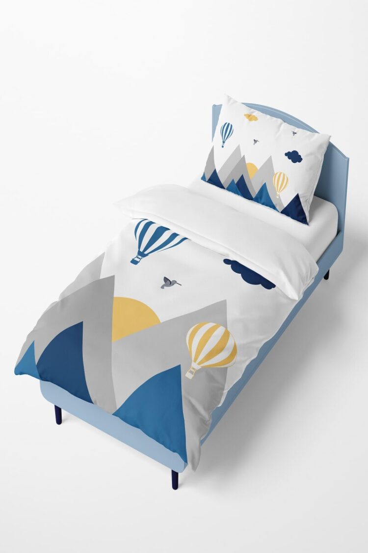 Wholesale Boys' Bird and Mountain Patterned Duvet Cover Set 160*220cm
