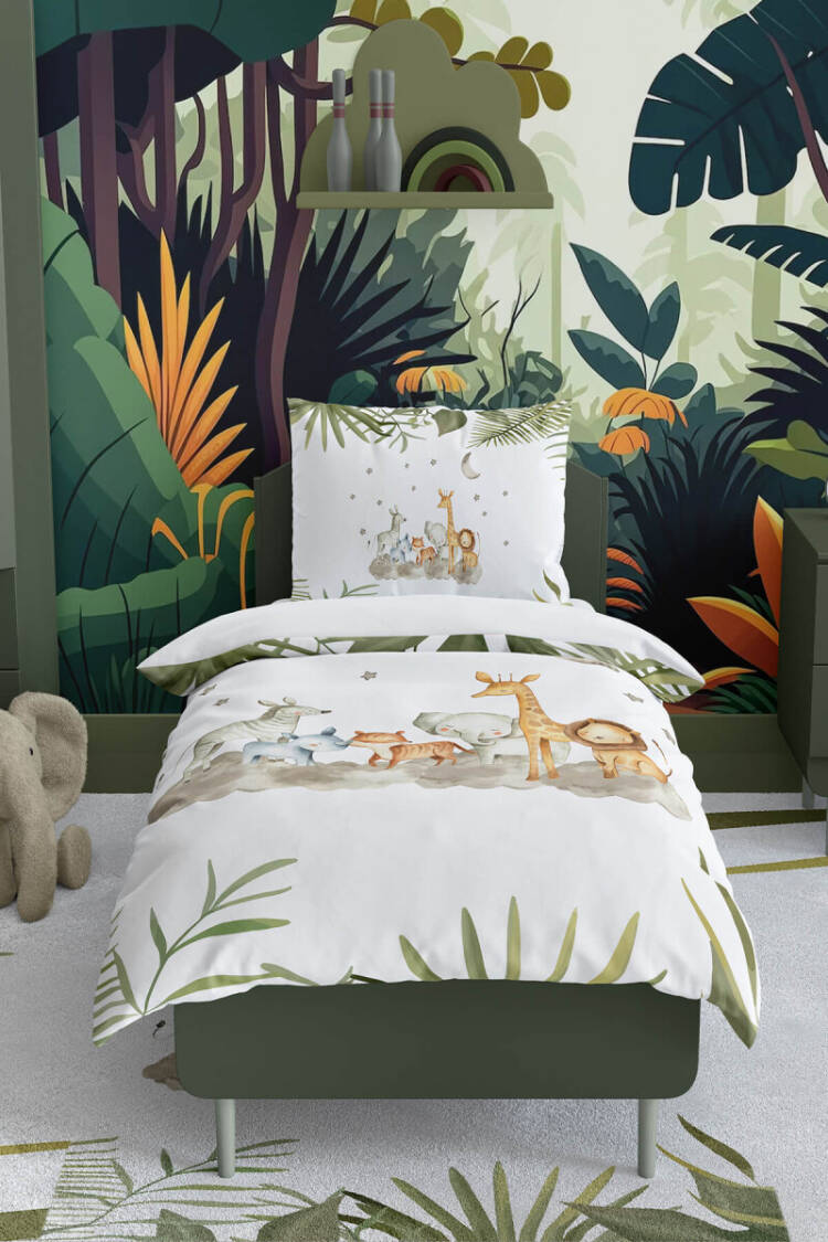Wholesale Boys' Cute Animals Patterned Duvet Cover Set 160*220cm