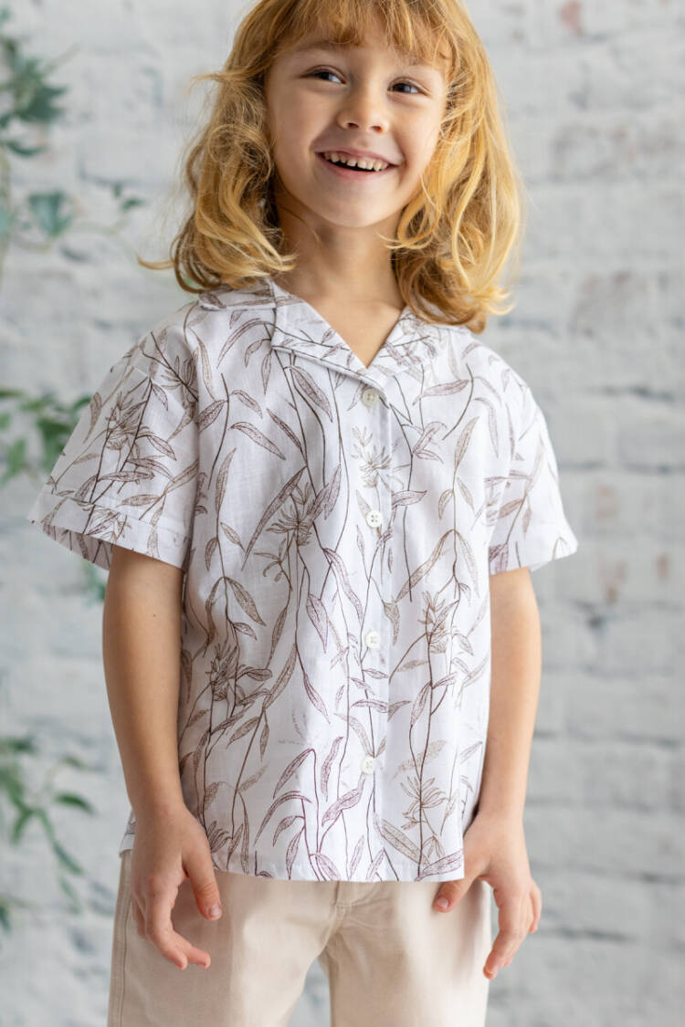 Wholesale Boys Leaves Patterned Shirt 3-14Y - Brand: Zeyland - Kids & Baby Clothes Wholesale - Globality Store
