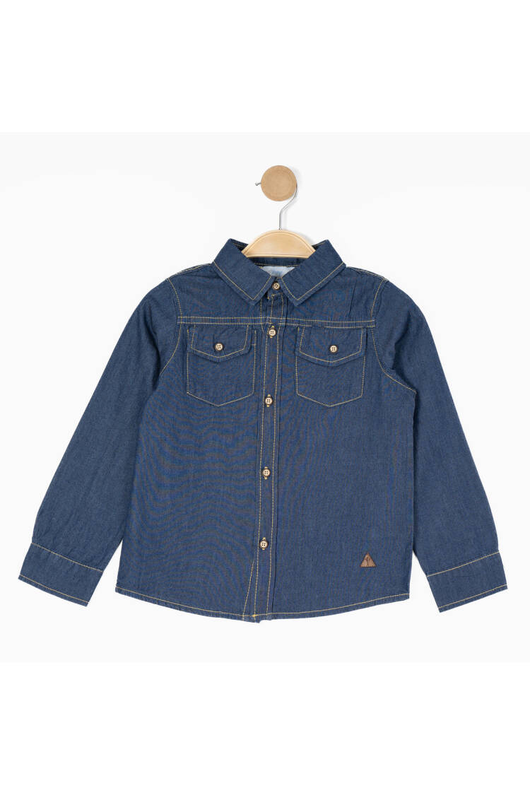 Wholesale Boys' Long Sleeve Denim Shirt with Pockets 2-5Y - Brand: Timo - Kids & Baby Clothes Wholesale - Globality Store