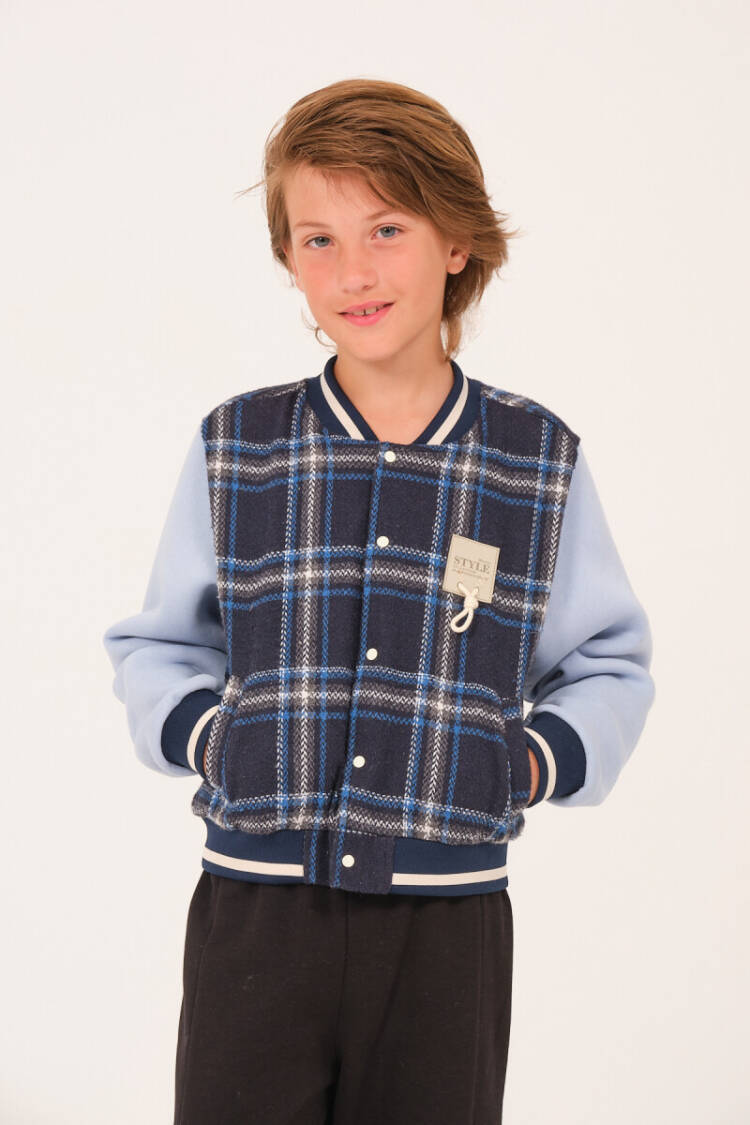 Wholesale Boys Plaid Pattern College Jacket 8-15Y - Brand: Jazziee - Kids & Baby Clothes Wholesale - Globality Store