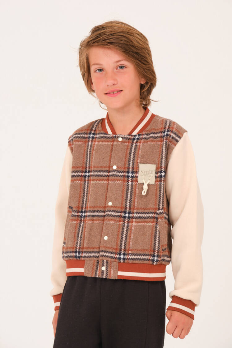 Wholesale Boys Plaid Pattern College Jacket 8-15Y - Brand: Jazziee - Kids & Baby Clothes Wholesale - Globality Store