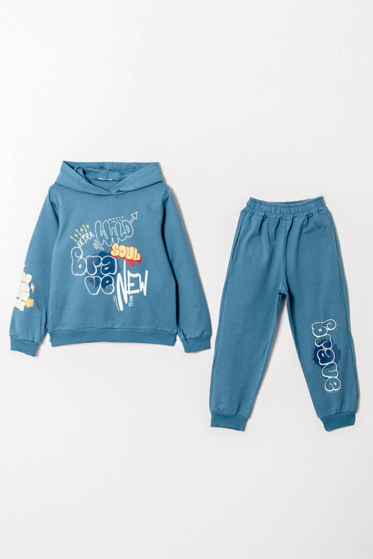 Wholesale Boys' Printed Hoodie Sweatshirt and Pants 6-9Y - Brand: Tuffy - Kids & Baby Clothes Wholesale - Globality Store