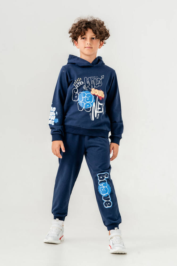Wholesale Boys' Printed Hoodie Sweatshirt and Pants 6-9Y - Brand: Tuffy - Kids & Baby Clothes Wholesale - Globality Store