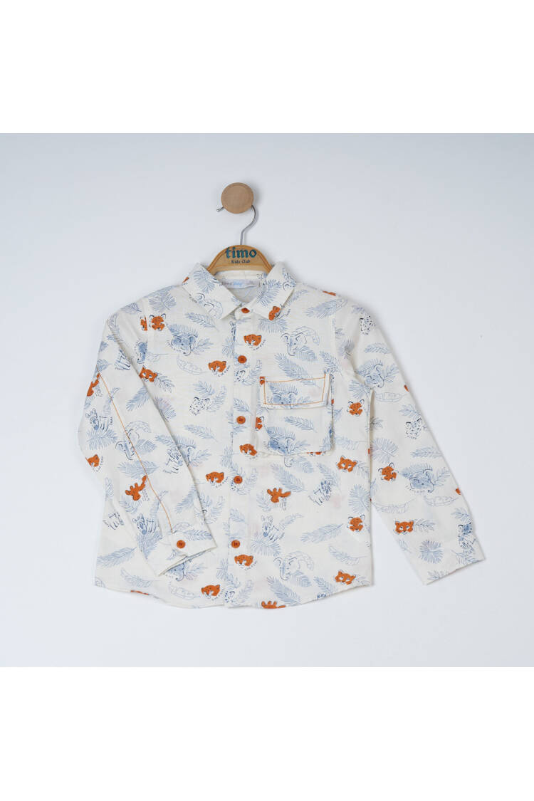 Wholesale Boys' Printed Long Sleeve Shirt 6-9Y - Brand: Timo - Kids & Baby Clothes Wholesale - Globality Store