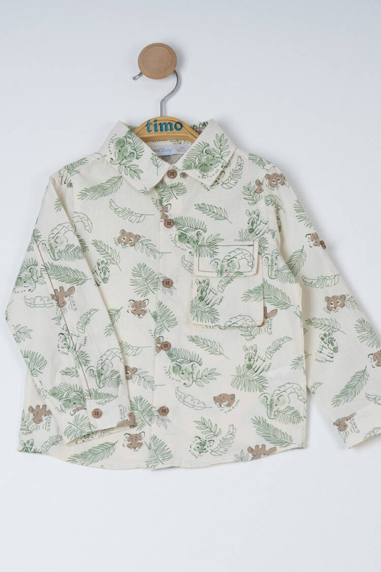 Wholesale Boys' Printed Long Sleeve Shirt 6-9Y - Brand: Timo - Kids & Baby Clothes Wholesale - Globality Store