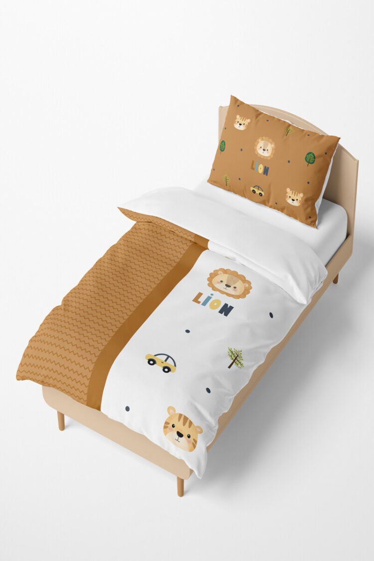 Wholesale Boys' Safari Lion and Jungle Patterned Duvet Cover Set 160*220cm