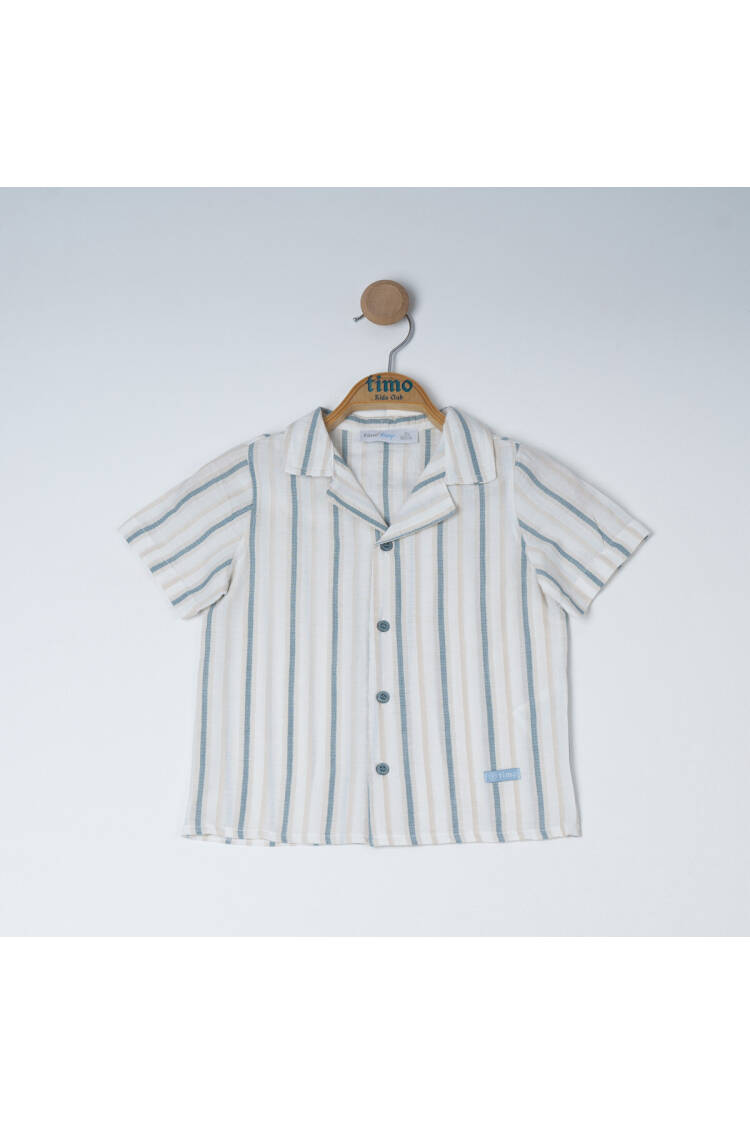 Wholesale Boy's Striped Short Sleeve Shirt 6-9Y - Brand: Timo - Kids & Baby Clothes Wholesale - Globality Store