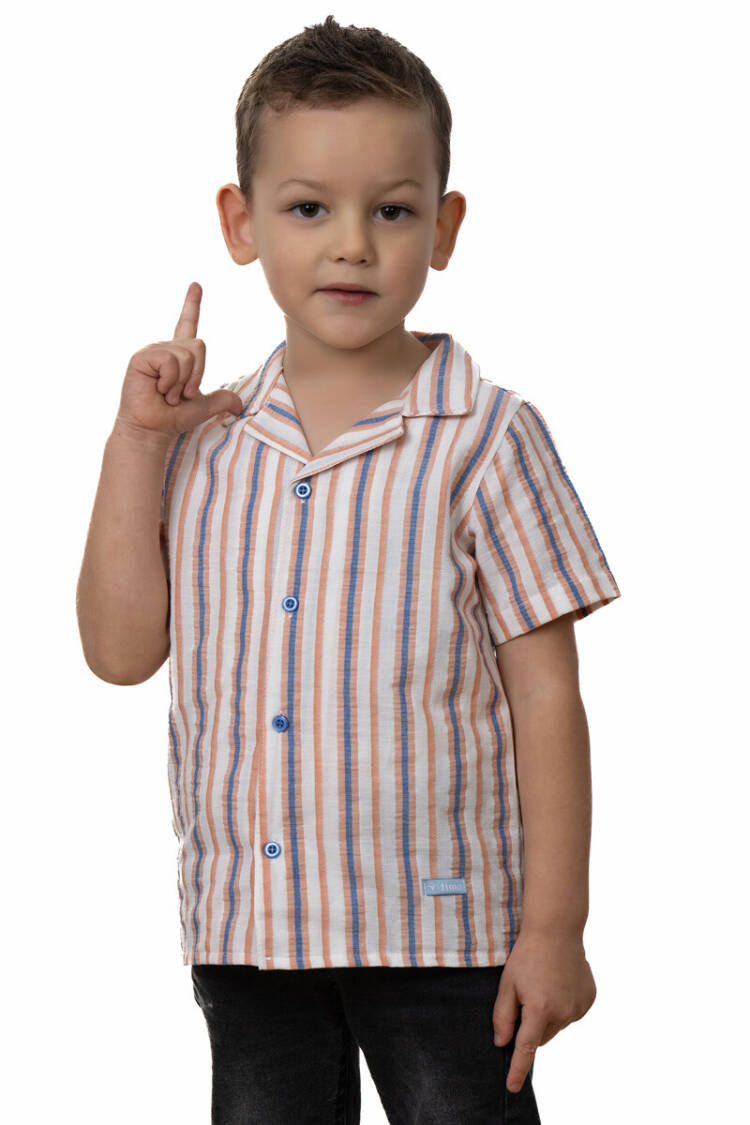 Wholesale Boy's Striped Short Sleeve Shirt 6-9Y - Brand: Timo - Kids & Baby Clothes Wholesale - Globality Store