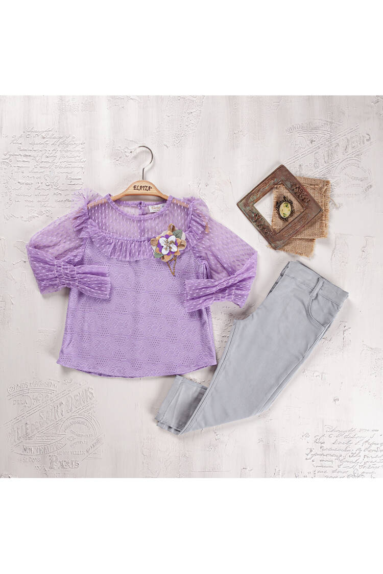 Wholesale Girls 2-Piece Blouse and Pants Set 5-8Y - Brand: Elayza - Kids & Baby Clothes Wholesale - Globality Store