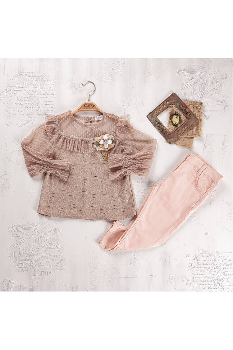 Wholesale Girls 2-Piece Blouse and Pants Set 5-8Y - Brand: Elayza - Kids & Baby Clothes Wholesale - Globality Store