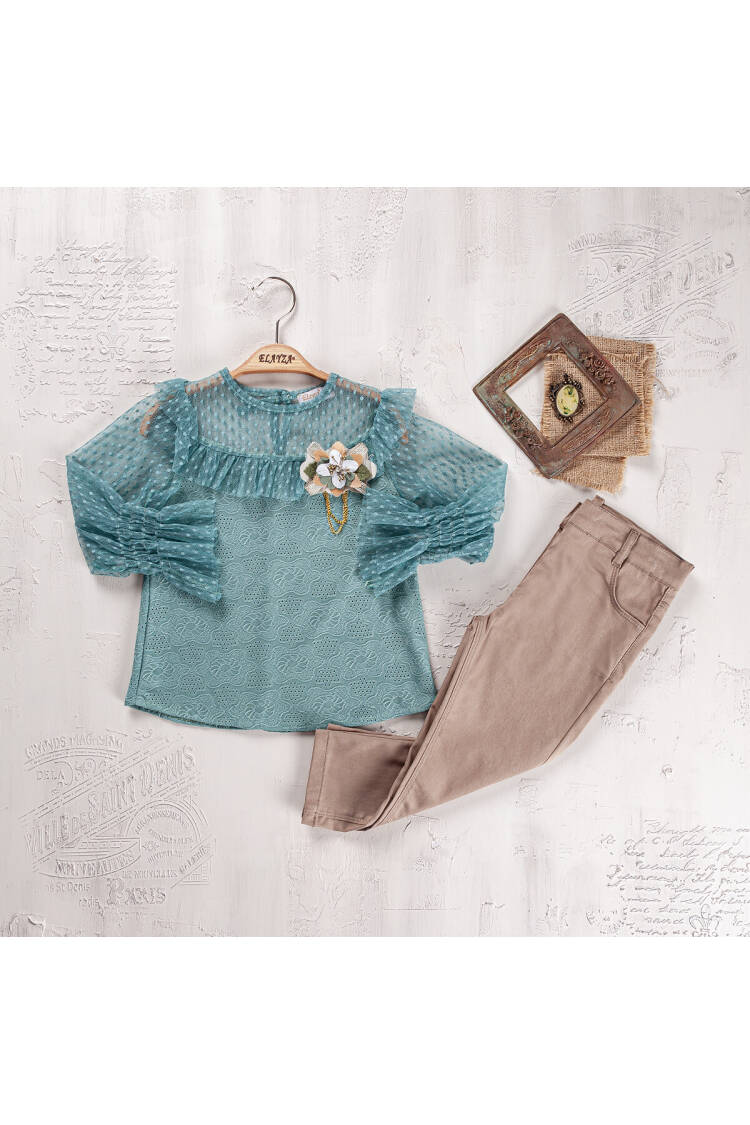 Wholesale Girls 2-Piece Blouse and Pants Set 9-12Y - Brand: Elayza - Kids & Baby Clothes Wholesale - Globality Store