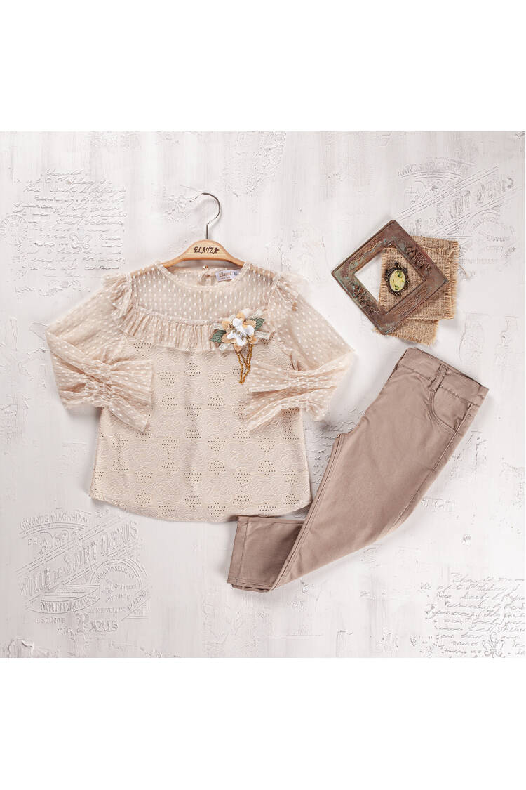 Wholesale Girls 2-Piece Blouse and Pants Set 9-12Y - Brand: Elayza - Kids & Baby Clothes Wholesale - Globality Store