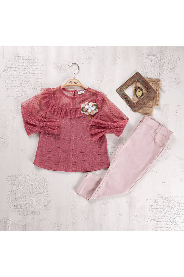 Wholesale Girls 2-Piece Blouse and Pants Set 9-12Y - Brand: Elayza - Kids & Baby Clothes Wholesale - Globality Store