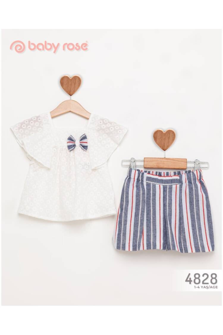 Wholesale Girls 2-Piece Blouse and Shorts Set 1-4Y - Brand: BabyRose - Kids & Baby Clothes Wholesale - Globality Store
