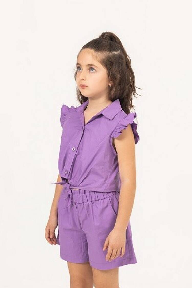 Wholesale Girls 2-Piece Blouse and Shorts Set 7-10Y - Brand: Büşra Bebe - Kids & Baby Clothes Wholesale - Globality Store