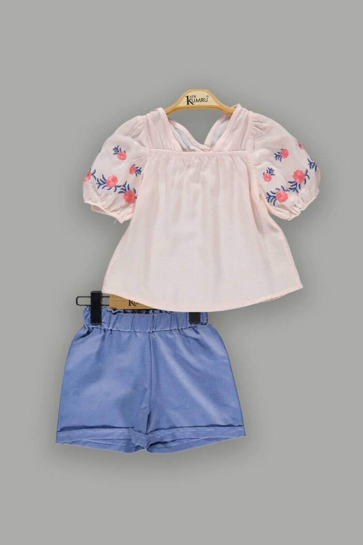 Wholesale Girls 2-Piece Blouset Set with Shorts 2-5Y - Brand: Kumru Bebe - Kids & Baby Clothes Wholesale - Globality Store