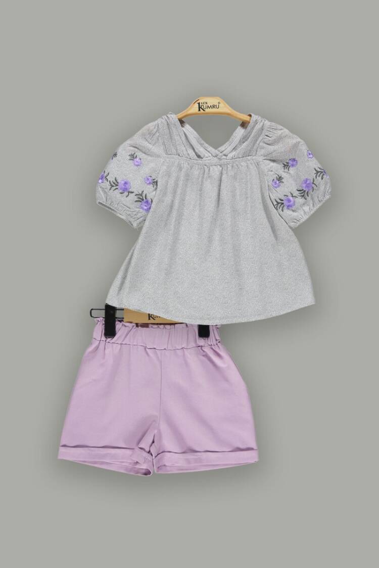 Wholesale Girls 2-Piece Blouset Set with Shorts 2-5Y - Brand: Kumru Bebe - Kids & Baby Clothes Wholesale - Globality Store