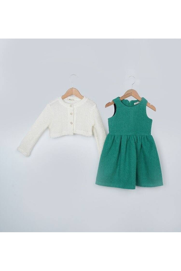 Wholesale Girls 2-Piece Bolero and Dress Set 3-6Y - Brand: Büşra Bebe - Kids & Baby Clothes Wholesale - Globality Store