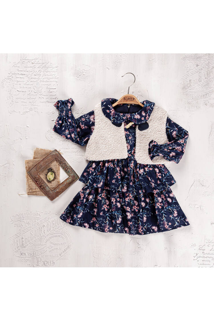 Wholesale Girl's 2-Piece Dress and Vest Set 2-5 Yaş - Brand: Elayza - Kids & Baby Clothes Wholesale - Globality Store