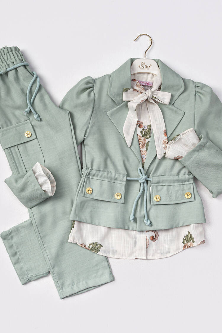 Wholesale Girls 2-Piece Jacket Shirt and Trousers Set 6-12Y - Brand: Tivido - Kids & Baby Clothes Wholesale - Globality Store