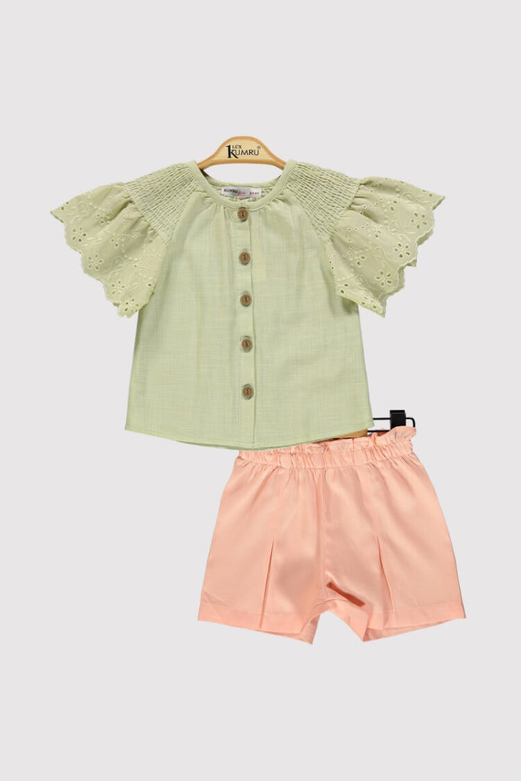 Wholesale Girl's 2 Piece Shirt and Shorts Set 2-5Y - Brand: Kumru Bebe - Kids & Baby Clothes Wholesale - Globality Store