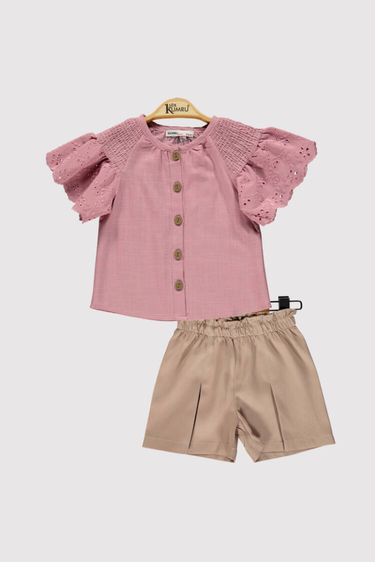 Wholesale Girl's 2 Piece Shirt and Shorts Set 2-5Y - Brand: Kumru Bebe - Kids & Baby Clothes Wholesale - Globality Store