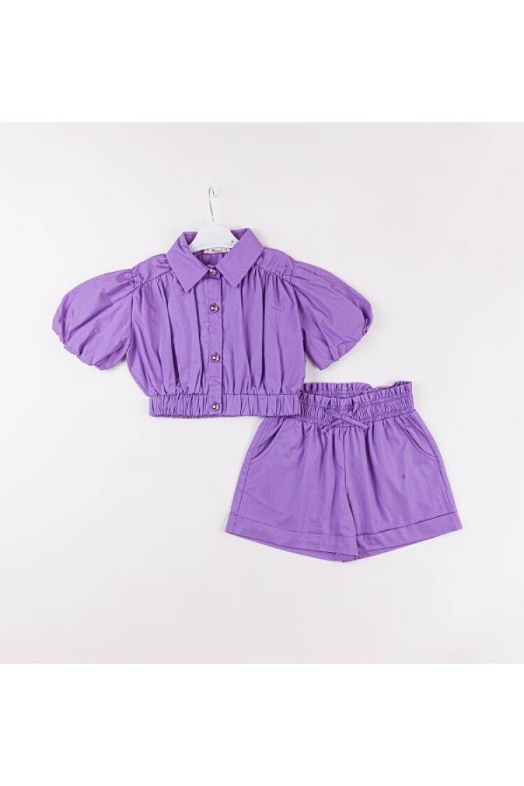 Wholesale Girls 2-Piece Shirt and Shorts Set 7-10Y - Brand: Büşra Bebe - Kids & Baby Clothes Wholesale - Globality Store