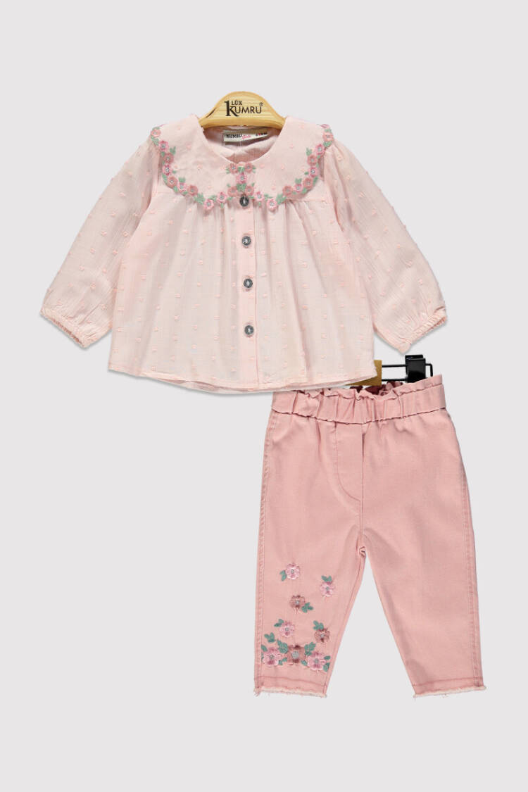 Wholesale Girl's 2 Piece Shirt and Trousers Set 6-18M - Brand: Kumru Bebe - Kids & Baby Clothes Wholesale - Globality Store