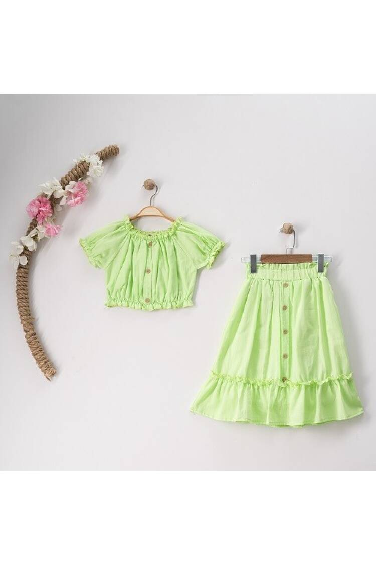 Wholesale Girls 2-Piece Skirt and Blouse Set 7-10Y - Brand: Büşra Bebe - Kids & Baby Clothes Wholesale - Globality Store