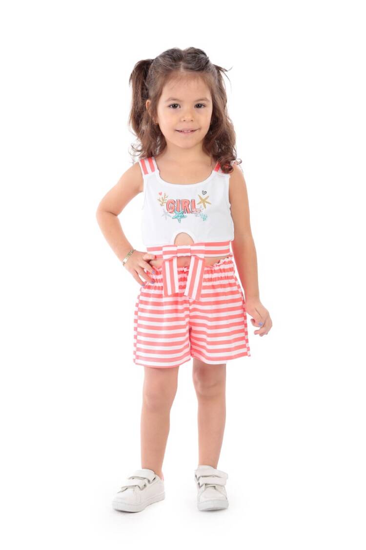 Wholesale Girls 2-Piece Striped Blouse and Shorts set 3-6Y - Brand: Elnino - Kids & Baby Clothes Wholesale - Globality Store